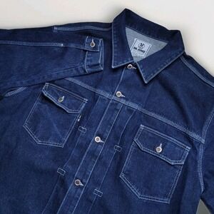 M.ONE M1 Street Gear Mens Dark Wash Denim Jacket 2XL Cotton Trucker Style